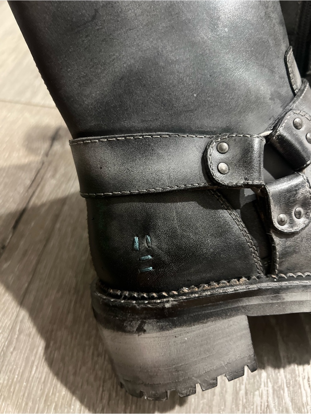 BED|STU Black Leather Mid-Calf Harness Boot - Picture 5 of 8